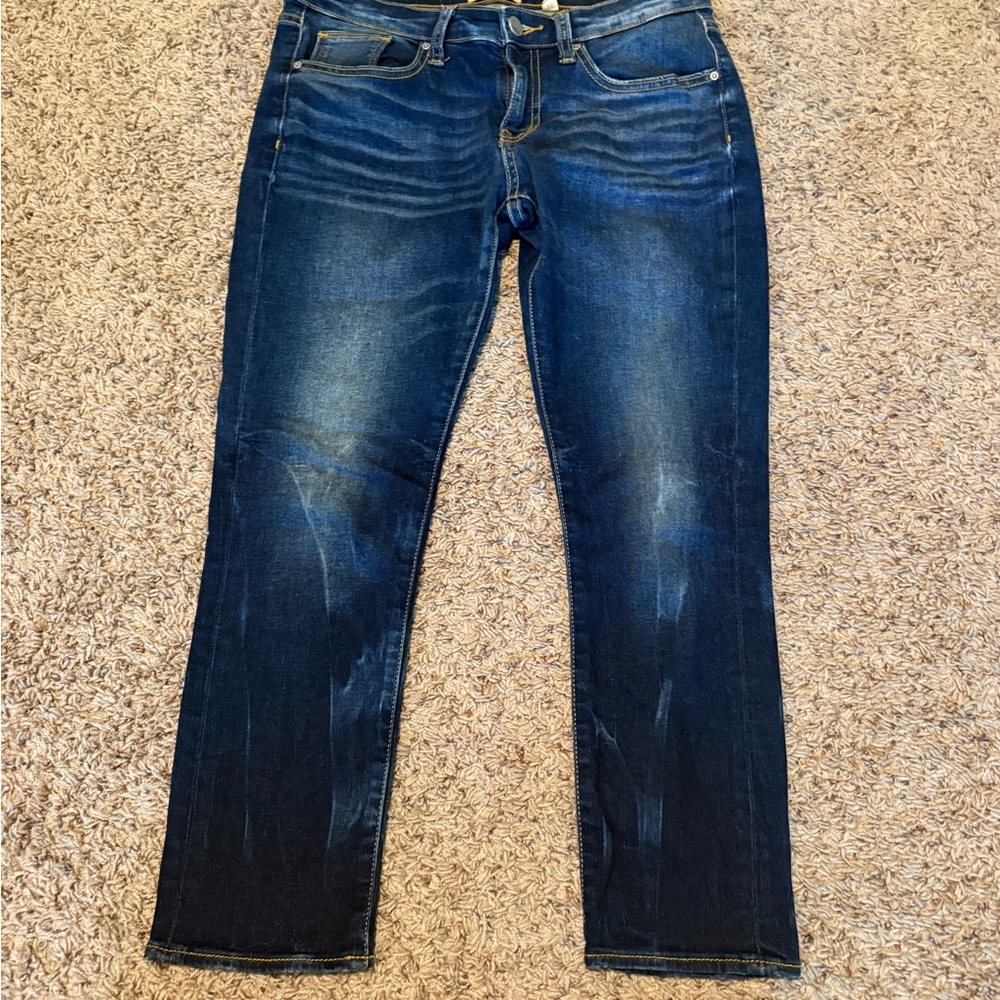 BKE Women's Dark Blue Ankle Jeans